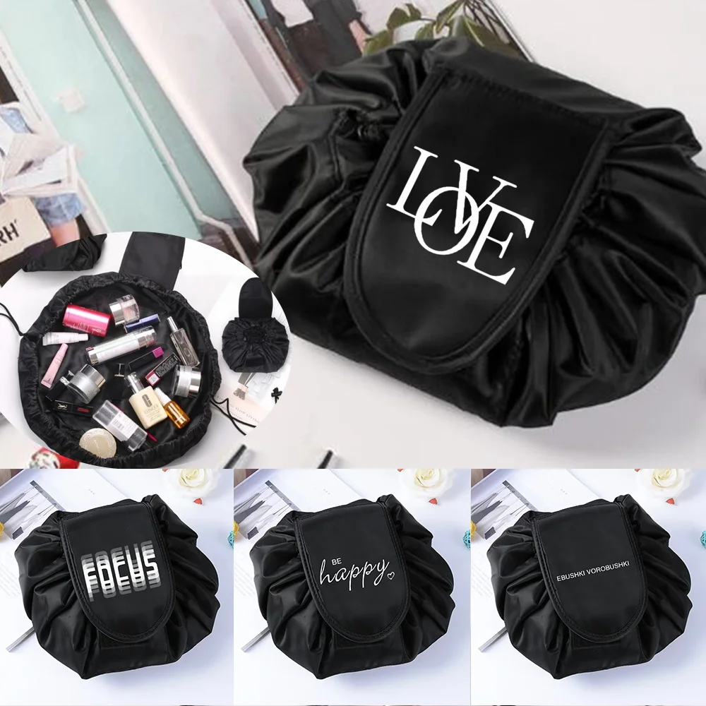 Cosmetic Bag for Women Drawstring Travel Storage Makeup Organizer Female Make Up Pouch Portable Custom Toiletry Case