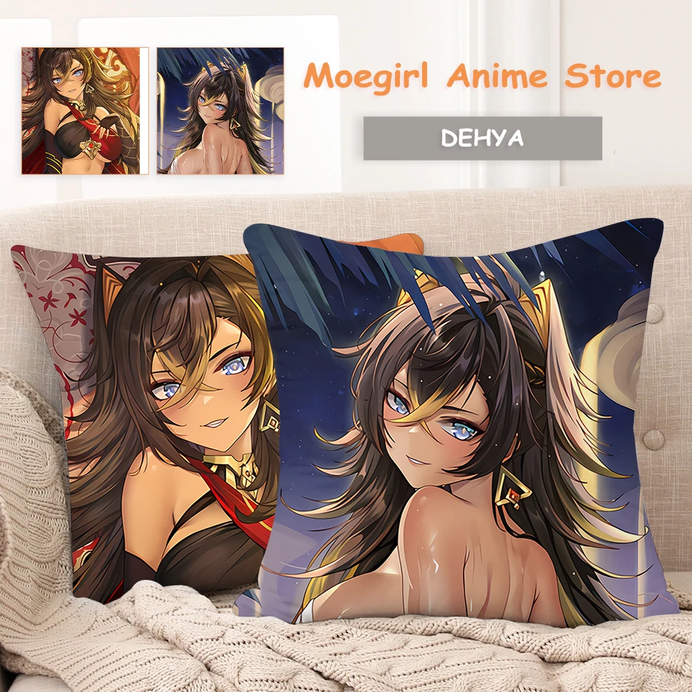 Genshin Impact Dehya fundas de cojín para cama, fundas de almohada decorativas para sofá, 45x45