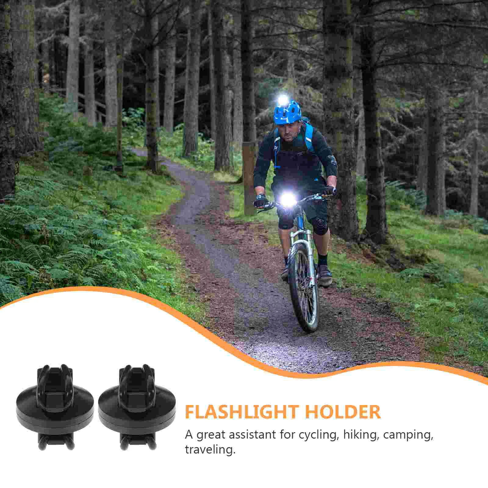 

2 Pcs Outdoor Torch Light Holder Brackets Adjustable Flashlight Mounting Clip Black