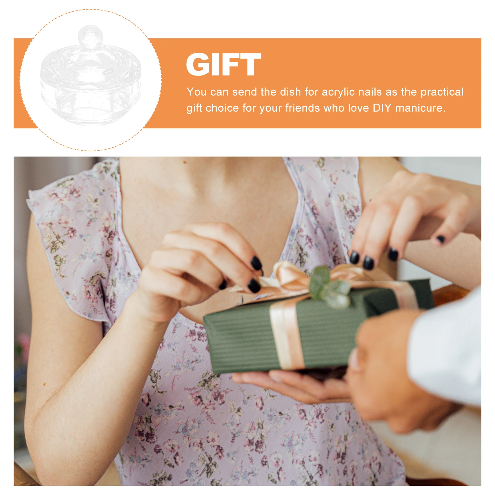 

2 шт., круглая стеклянная чаша для ногтей, легкая портативная чашка Dappen для акриловых ногтей, маникюрный художественный инструмент для домашнего использования в салоне