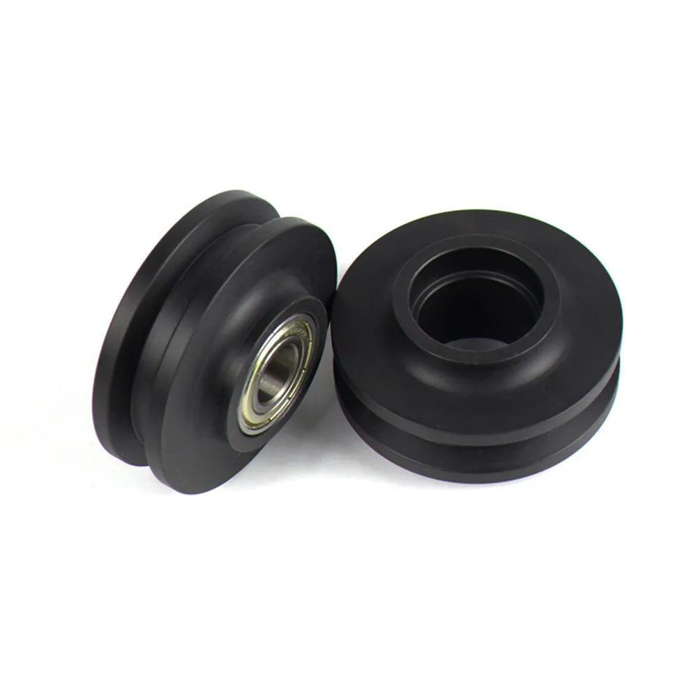 

2Pcs Groove Pulley Roller Sliding Door Wheel Heavy Duty Steel Nylon Material for Sliding Gate Hardware Window Track Door