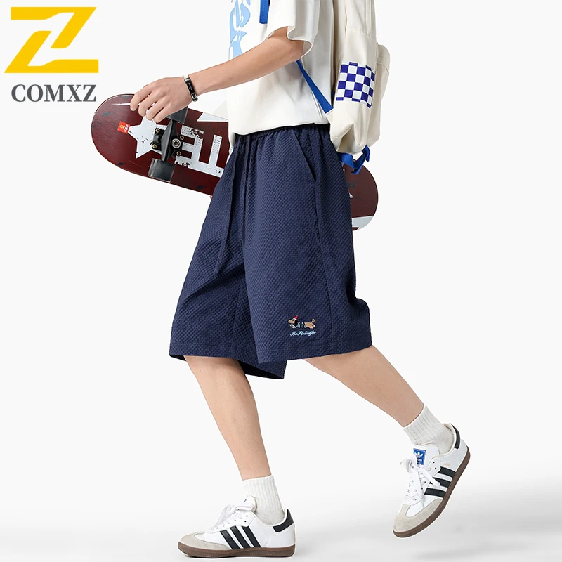 2025 Summer Casual Shorts Men's Women's Japanese-style Dopamine Embroidered Loose Sports Shorts Male Daily Gym Drawstring Shorts