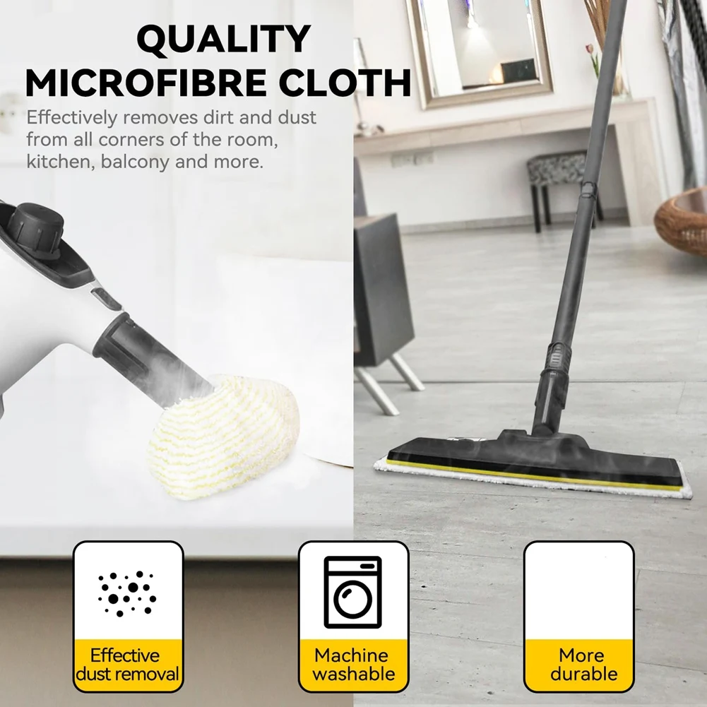 A72P Steam Mop Pads Cloth for EasyFix SC2 SC3 SC4 SC5 Steam Cleaner, Microfiber Washable Reusable Steam Mop