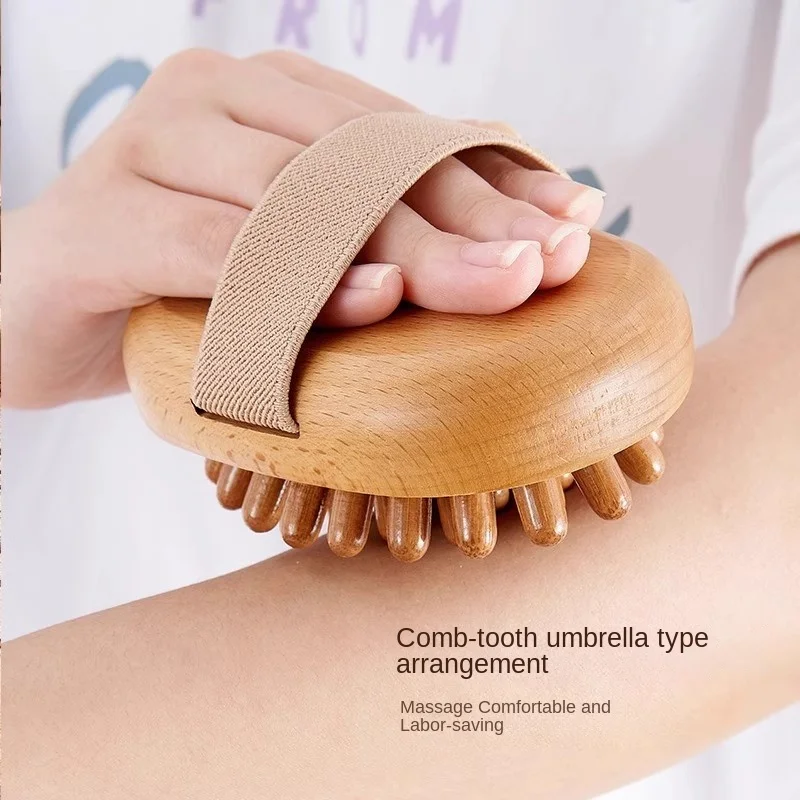 Air Cushion Massage Meridian Brush Wooden Massage Brush for Relaxing Muscles, Scraping, Fatigue Relief, Full Body Fat Burning, a