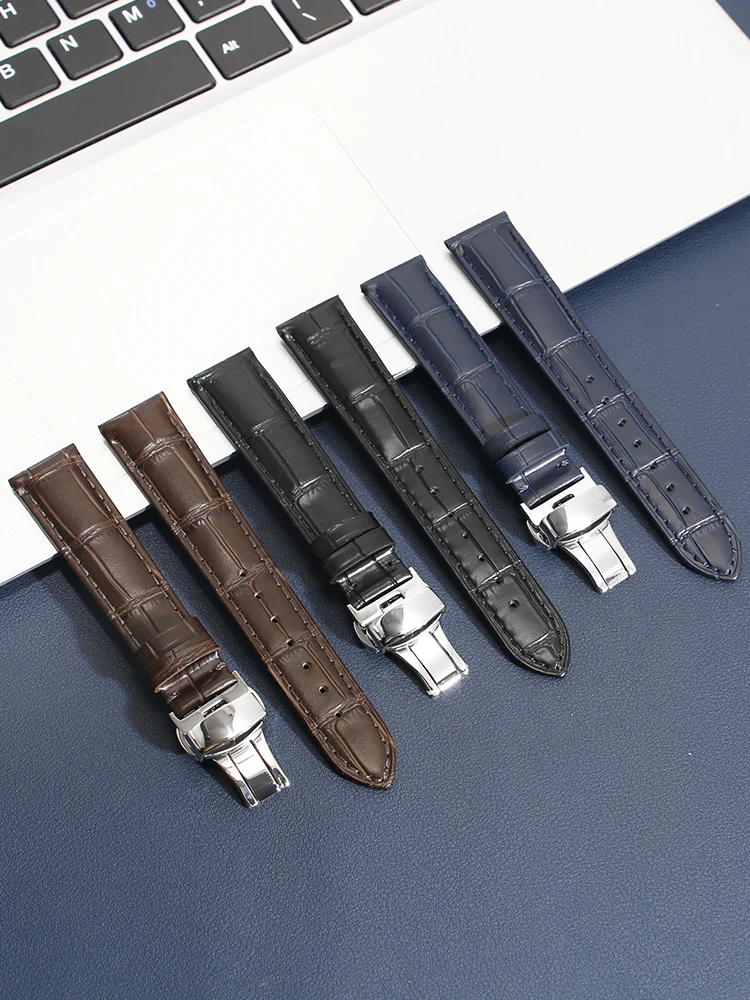 

Suitable for Jaeger-LeCoultre Series Strap Men's Leather Flip Dating Calendar Moon Phase Ultra-thin Women's Watch Strap 20mm
