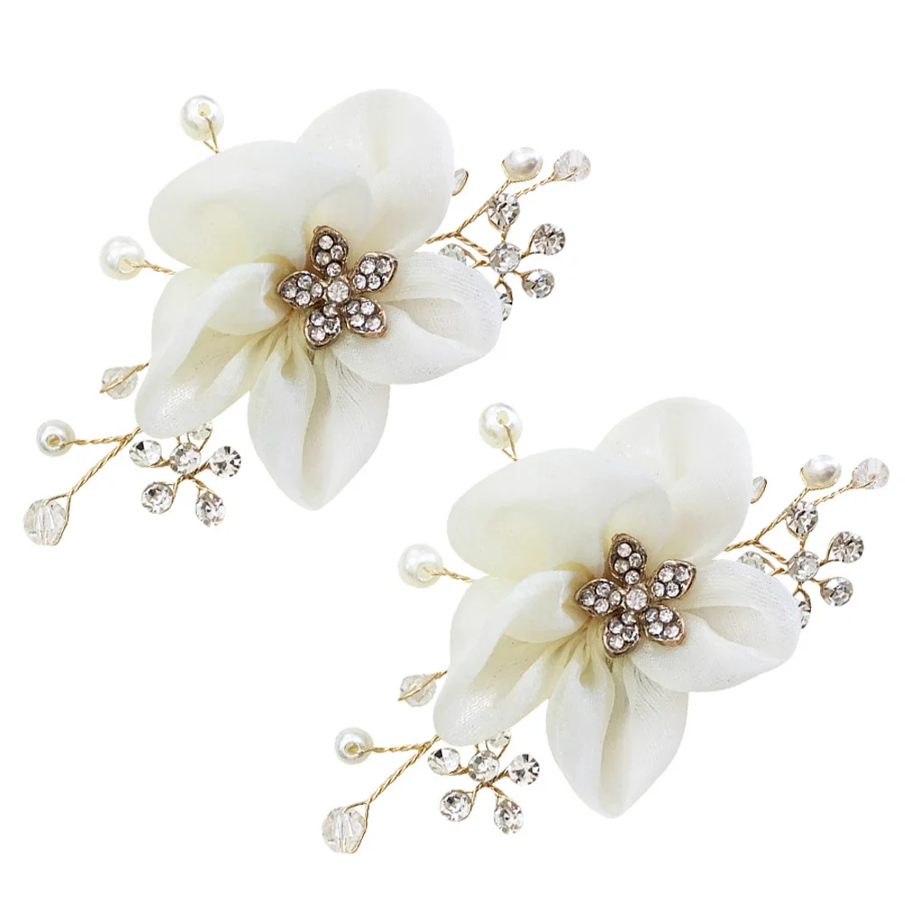 

1Pair Bridal Flower Shoe Buckle Rhinestone Pearl Clip Wedding Shoe Decoration Accessories Wedding Shoes Accessories