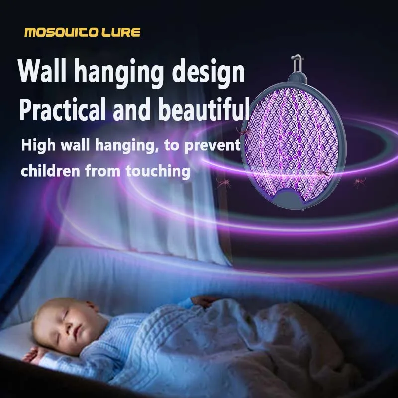 Upgrade Faltbare Elektrische Moskito-klatsche Wand-montierbar Tragbare Moskito-killer USB Aufladbare Lila Licht Falle Mosquitoe
