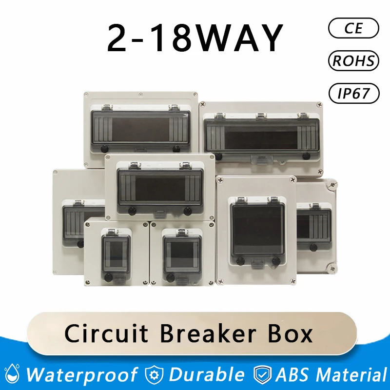 AG/F Series Circuit Breaker Junction Box 2/3/5/8/12/15/16/18 WAY IP66 Waterproof Outdoor Distribution Box ABS Transparent Panel