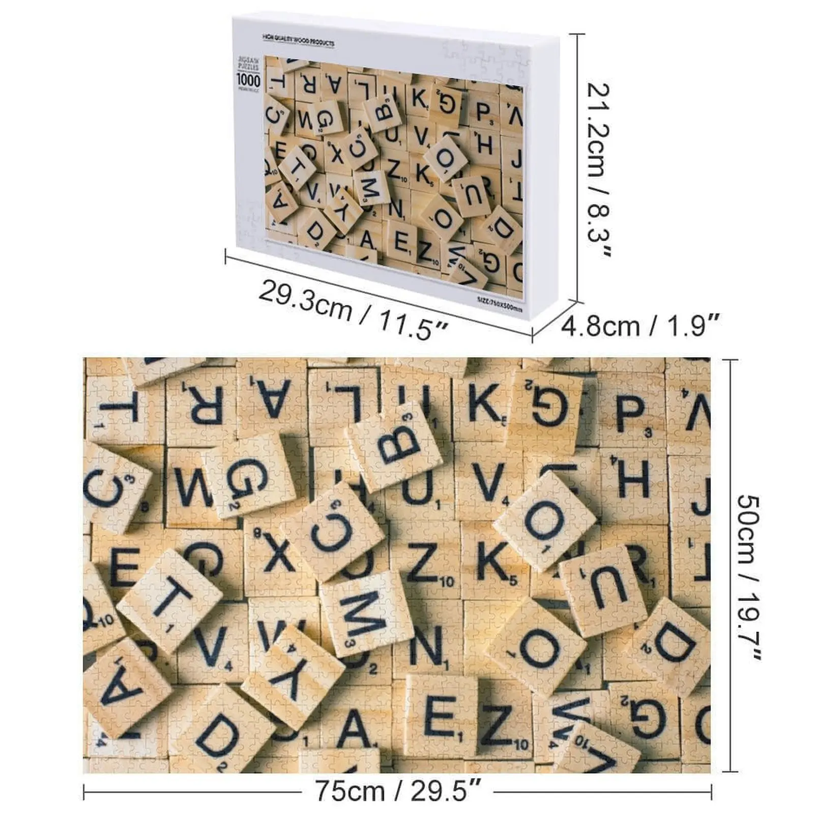 Altri piastrelle con lettere in legno Puzzle Foto personalizzata Personalizza foto Puzzle personalizzato con foto in legno personalizzate