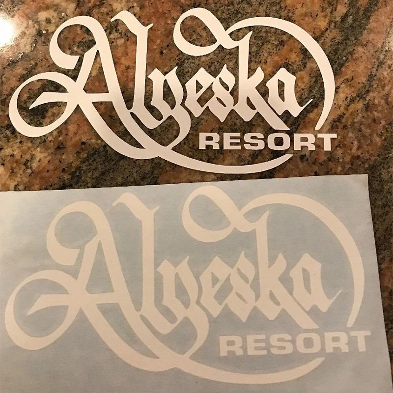 2 X Alyeska Ski Resort Stickers - Alaska Ski, Snowboarding, Mountain Sports Customizable in Any Sticker Size -No Background