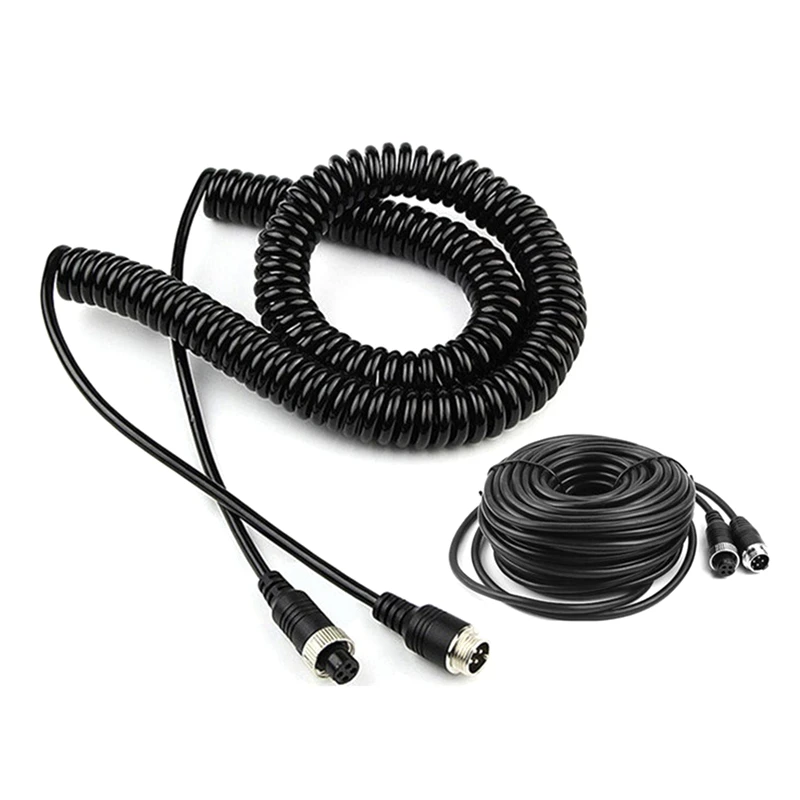 Car Video Aviation Spring Line 4-Pin Extension Cable For Rear View Camera Truck Trailer