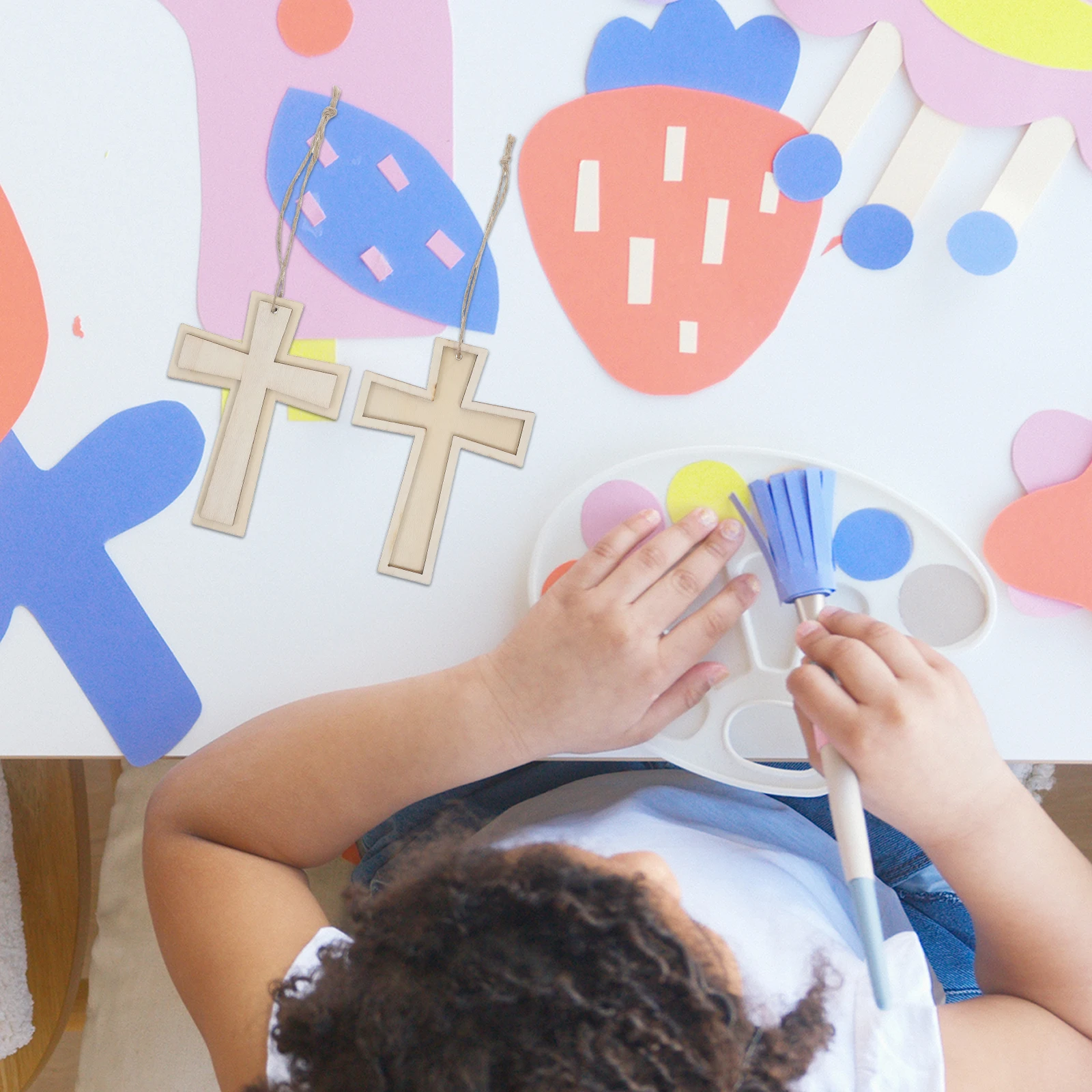 

12Pcs Wooden Cross Cutouts Unpainted Blank DIY Craft Kit Home Decoration Church Painting Supply Unpainted Wood Crosses