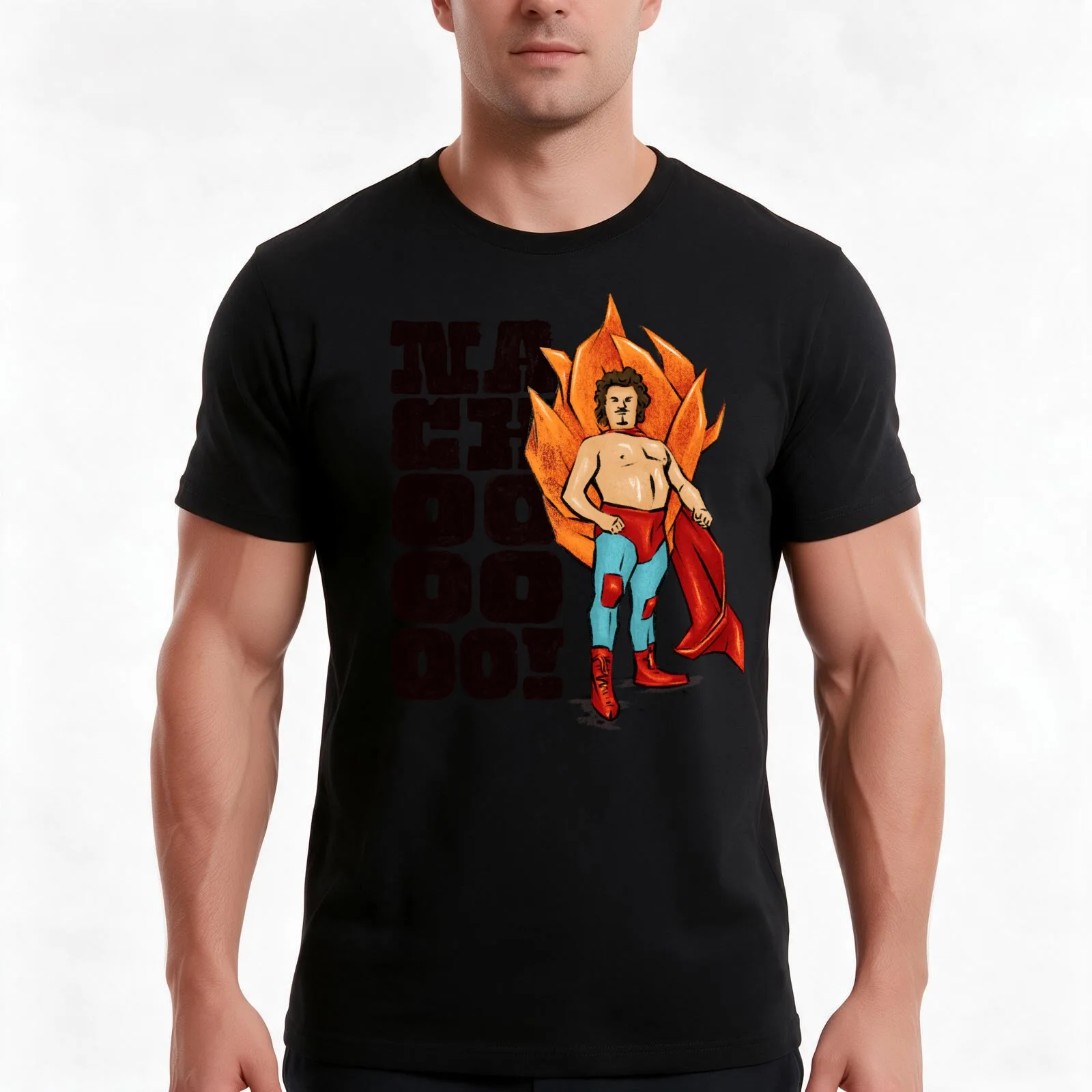 Nachooo! - Nacho Libre - Black Text T-Shirt, Summer Casual Cotton Tee, Oversized Streetwear Tops, Vintage Graphic Print