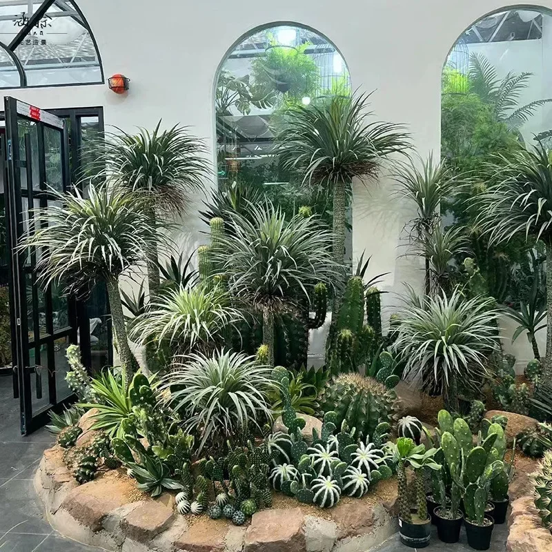 Large artificial plant green plant dragon blood tree landscape decoration potted plant yucca tree imitation