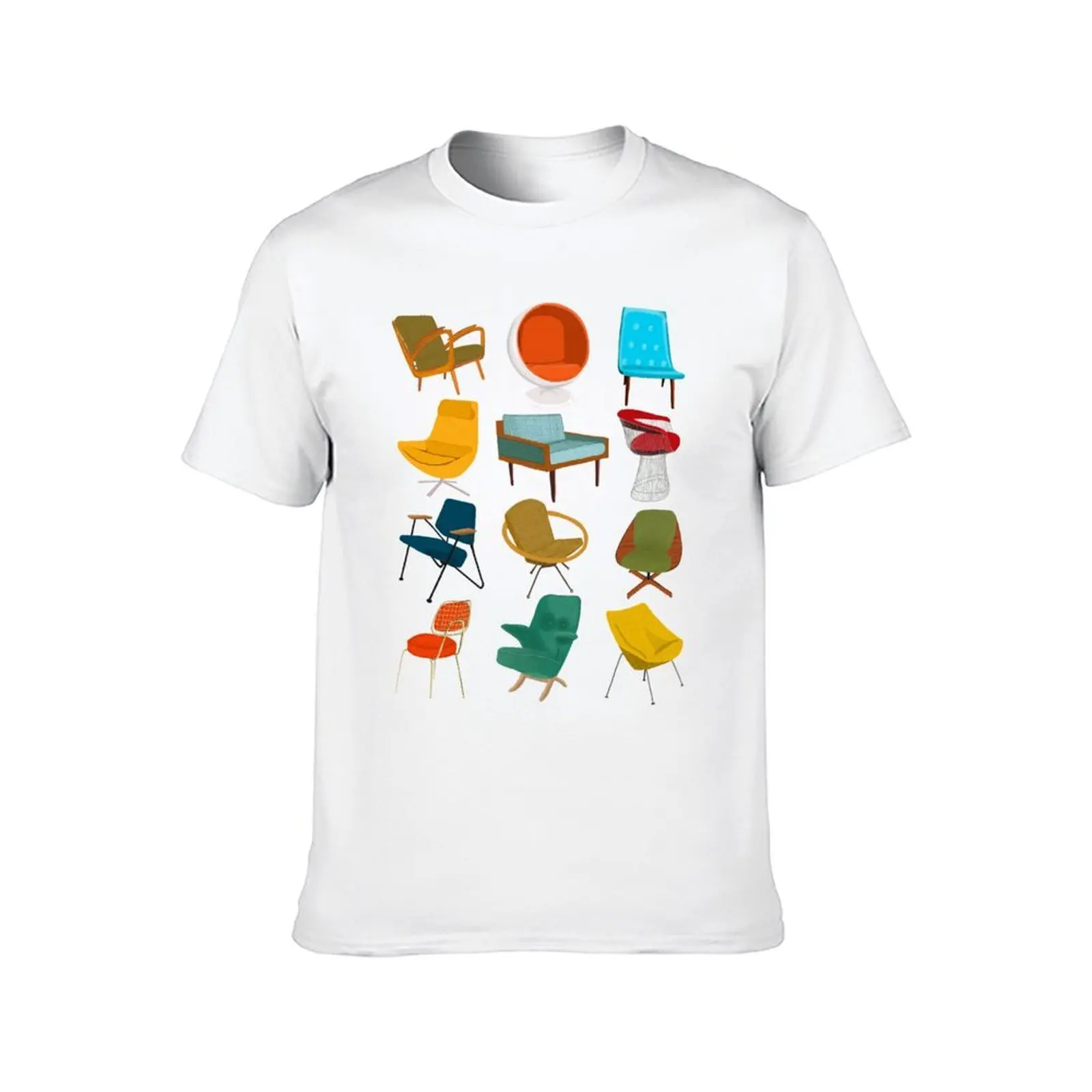 منتصف القرن الحديثة كرسي جمع تي شيرت رجل جرافيك تي شيرت تي شيرت للرجل جرافيك مضحك تي شيرت
