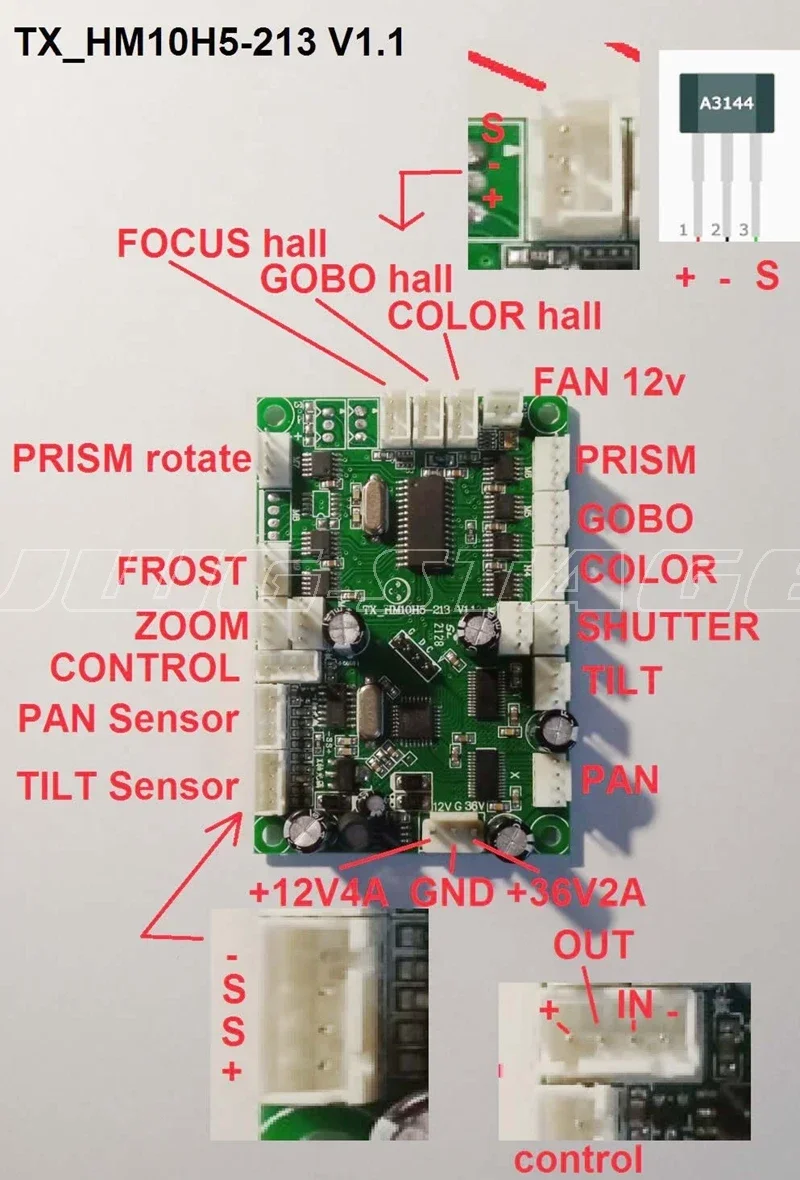 Mainboard Set for Beam 230W 7R Moving Head Light - Touch Screen TX_HM10H5-213 V1.1