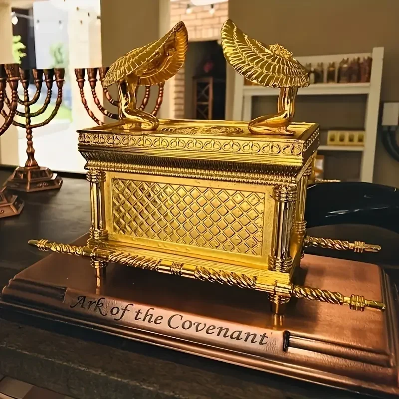 Ark of CovenantStatue Covenant Ark Gilded Copper Brackets Jerusalem Reproduction Jewish Statue Testimony Jewish Gift