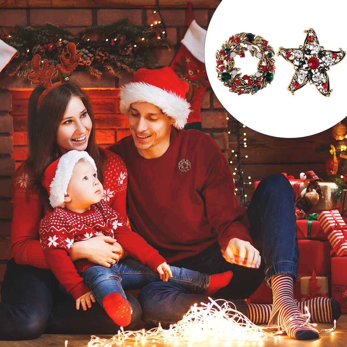 19. 2 винтажные броши для рождественских костюмов