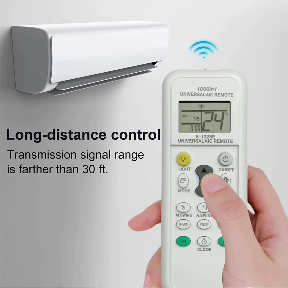 10pcs Lot Universal Air Conditioner Remote K 1028E 1000 in 1 LCD Display One Key Setting IR Replacement Controller For Household