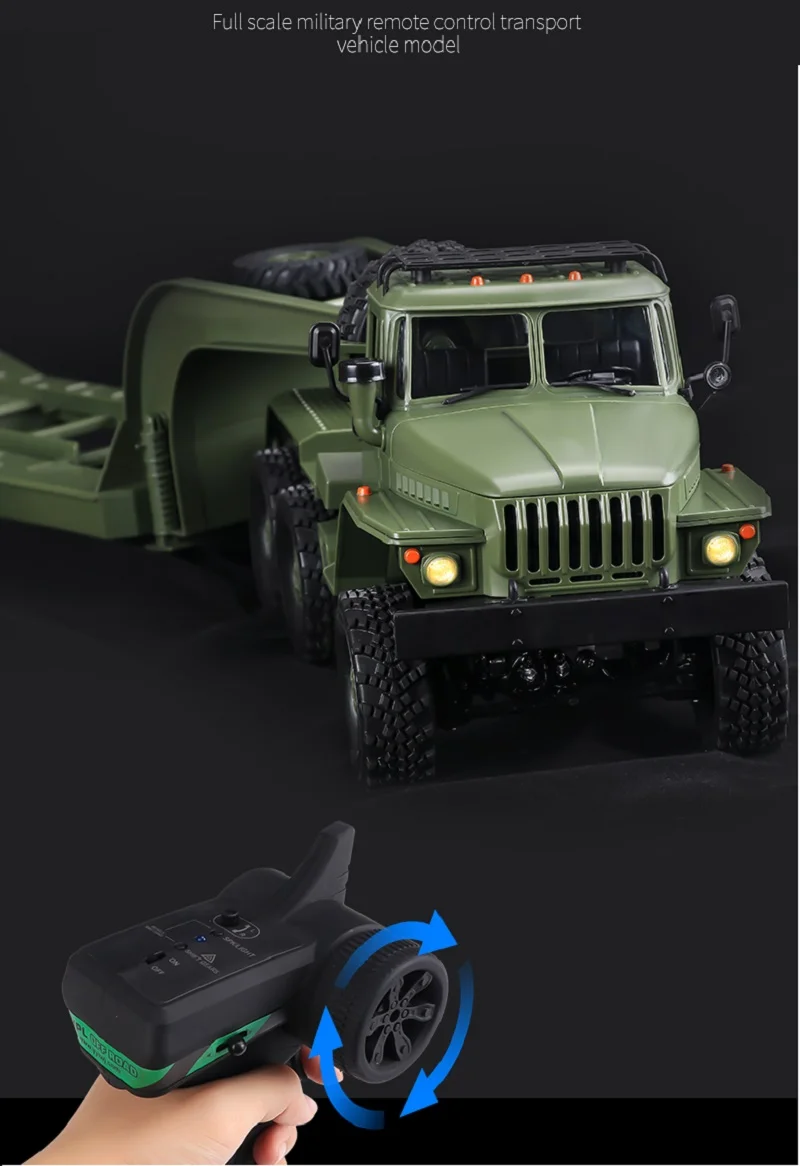 Full Scale Wpl B-36 B36 Rc Truck 1:16 Military Transport Vehicle Model Six Wheel Drive Climbing Off-road Remote Control Car Toy