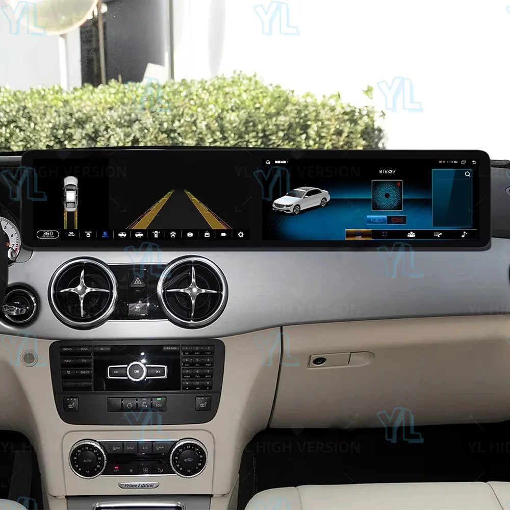 

24.6"Screen Android Auto Car Radio Carplay For Mercedes Benz GLK 2013-2015 Dual Screen GPS Navi Stereo Multimedia Video HeadUnit