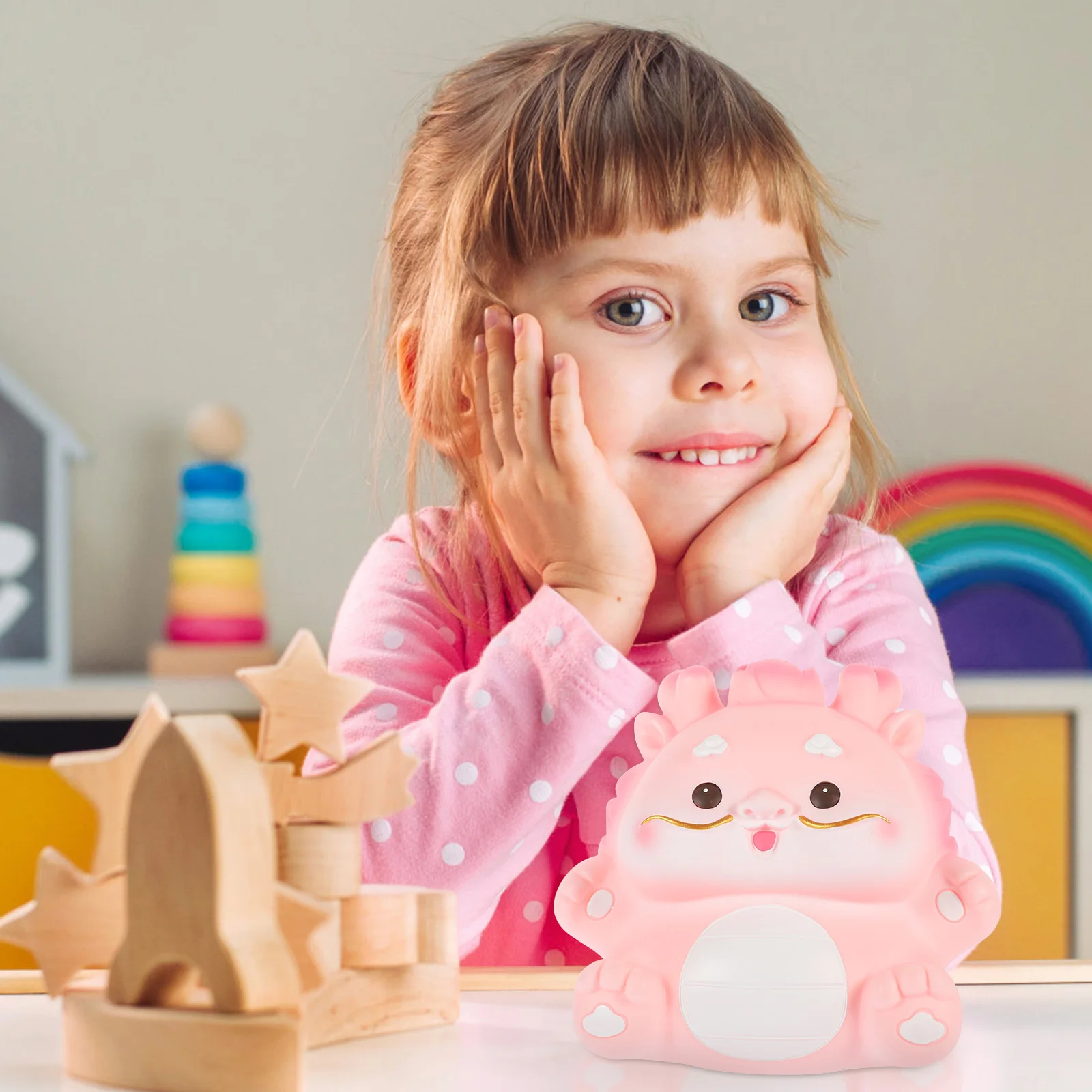 

Kids Piggy Bank Dragon Statue Cartoon Money Jar Coin Storage Decorative Model Gift for Children Saving Container