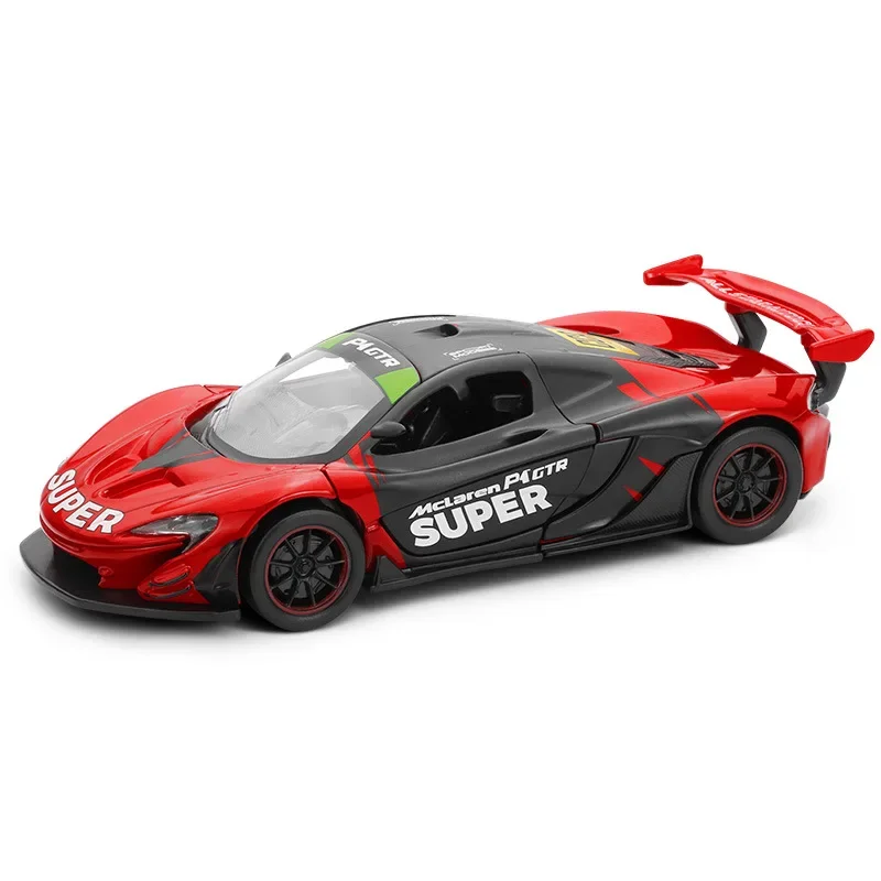 1:32 McLaren P1 GTR Supercar Alloy Car Toy Car Metal Collection Model Car Sound And Light Pull Back Toys For Children