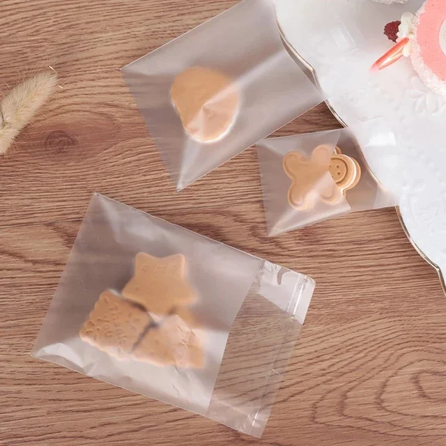 100 Stück transparente, mattierte Plastiktüten, Geschenktüten, selbstklebende Beutel, Kekse, Süßigkeiten, Schmuckverpackung, geeignet für Hochzeit, Party – Detail 12