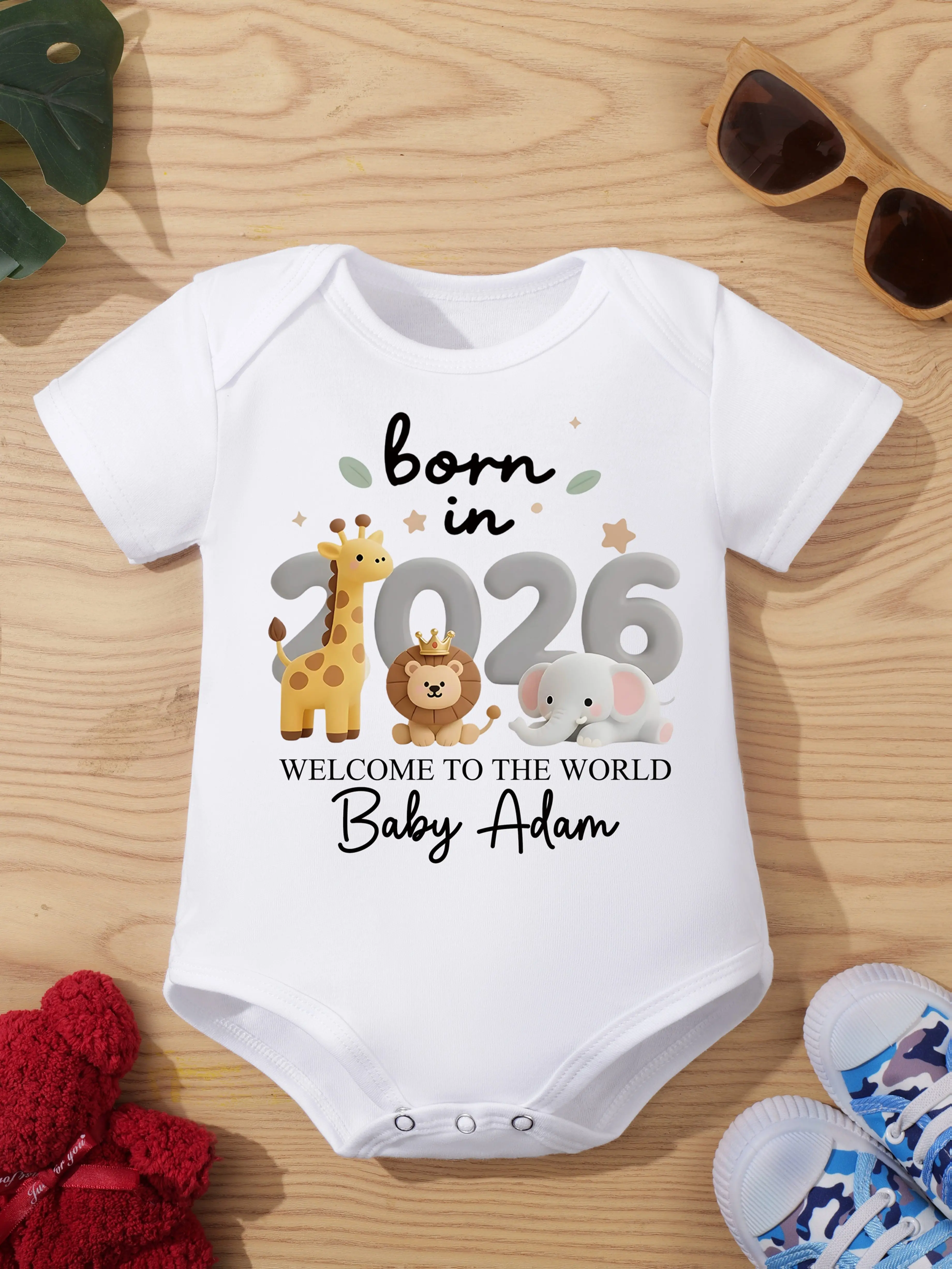 

Name: [Customized] Newborn Romper Toddler 2026 Custom Clothing Baby Boys And Girls Name Custom Letters Print Short Sleeve