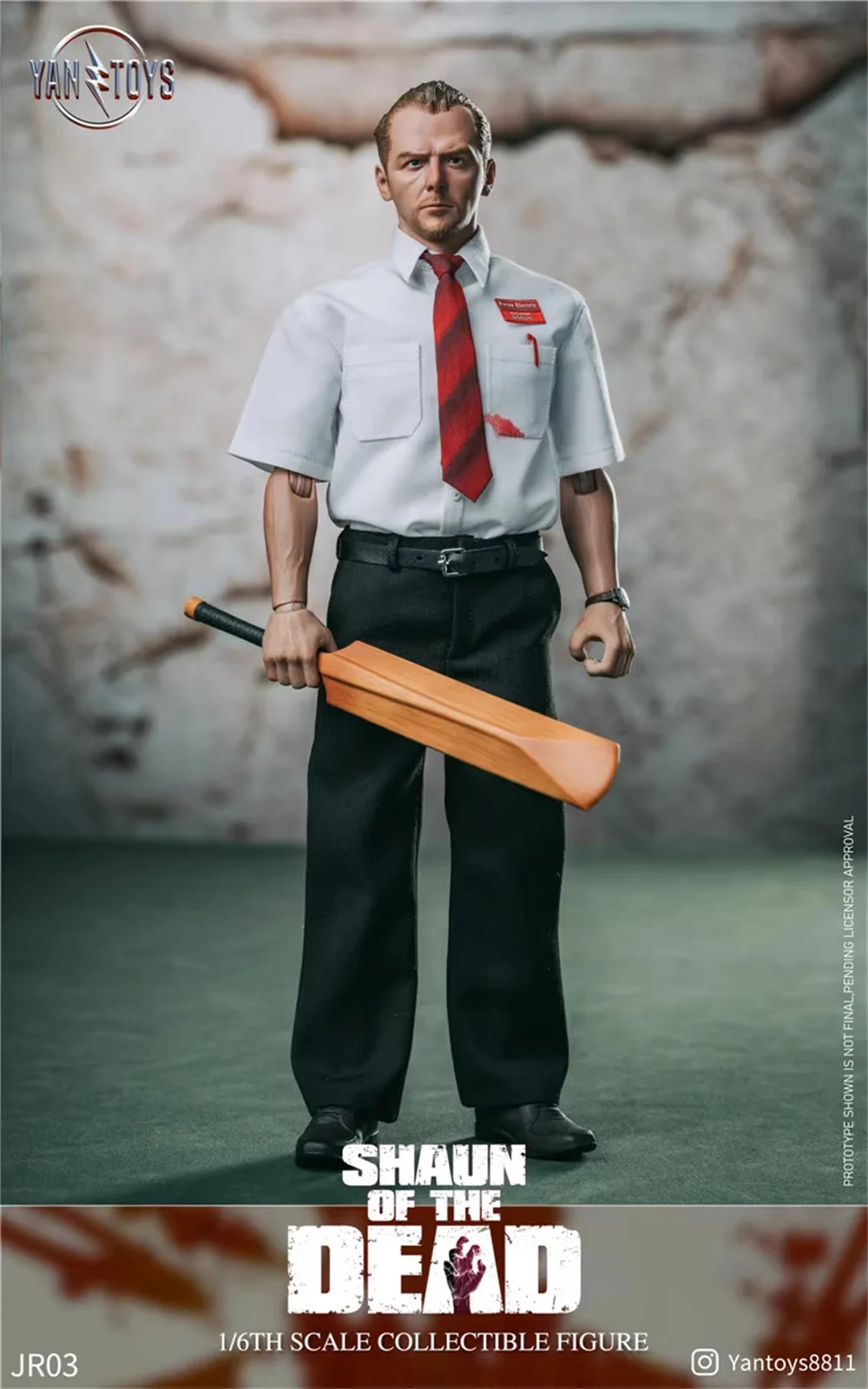 Scale 1/6 YANTOYS JR03 Collectible Figure Shaun Of The Dead Simon Pegg Horror Comedy Dolls 12