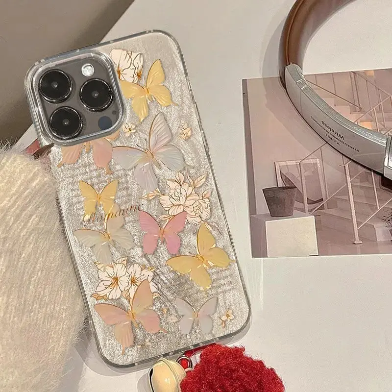 

Case for Samsung Galaxy S25 S24 S23 S22 S21 Ultra FE Plus A05 A15 A55 Camera Protection for Male Female Ins Butterfly Ins Cover