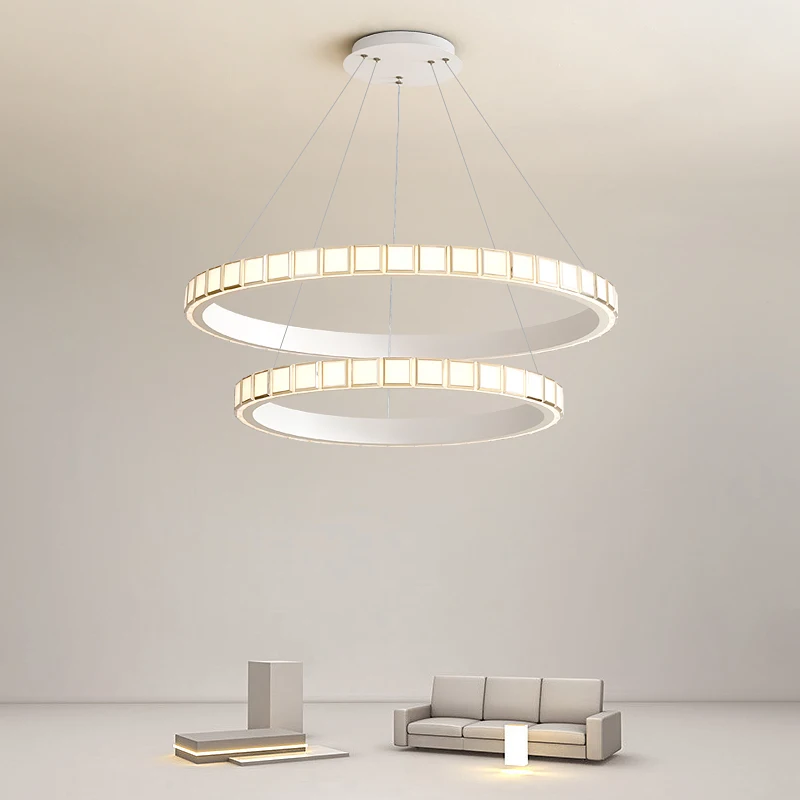 

Cream Style Piano Pendant Lights Full Spectrum Eye Protection Light Luxury Ring Smart Living Room Bedroom Dining Room Chandelier