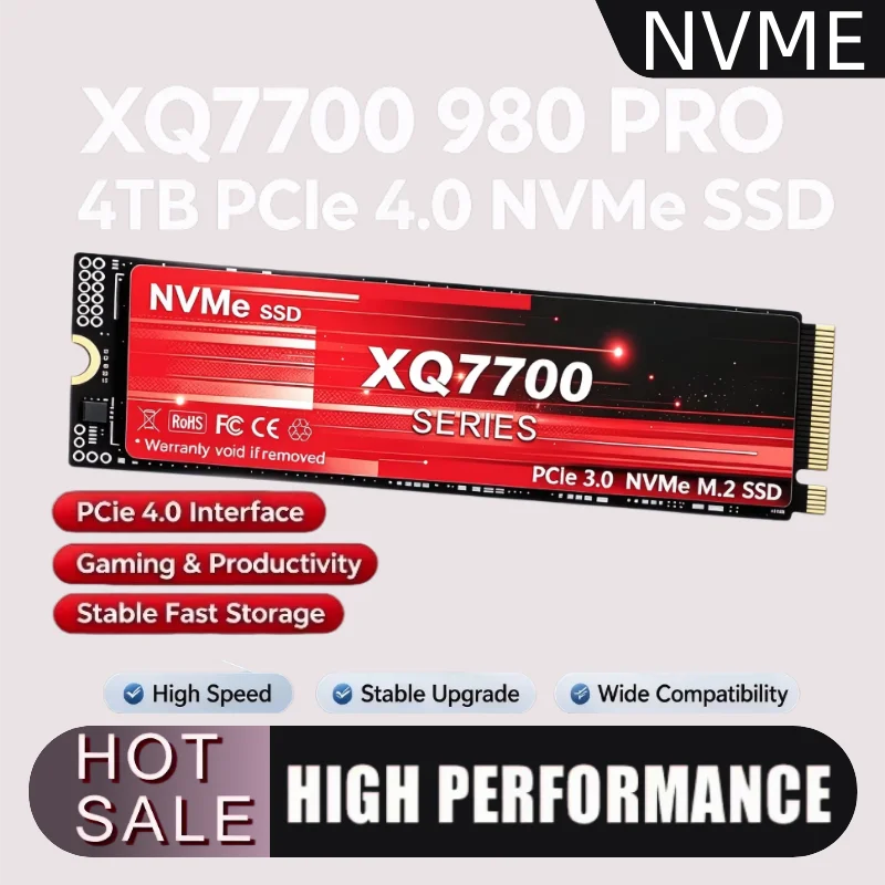 Original XQ7700 M.2 NVMe SSD 2TB 4TB Capacity PCIe 4.0 High‑Speed Internal Gaming Solid State Drive for PC Laptop Upgrade