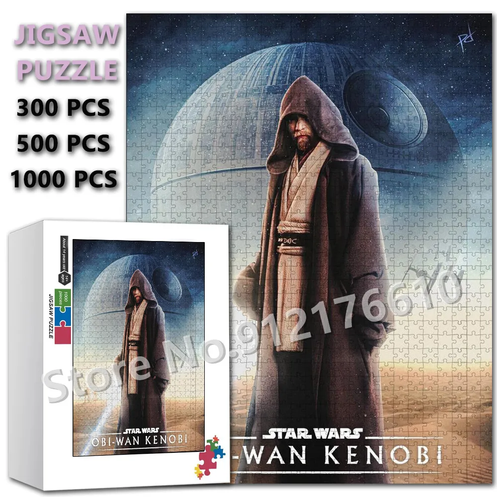 Disney Star War Wooden Puzzles Jedi Master Obi-Wan Kenobi Jigsaw Puzzle Family Game Decompress Educational Kids Toys