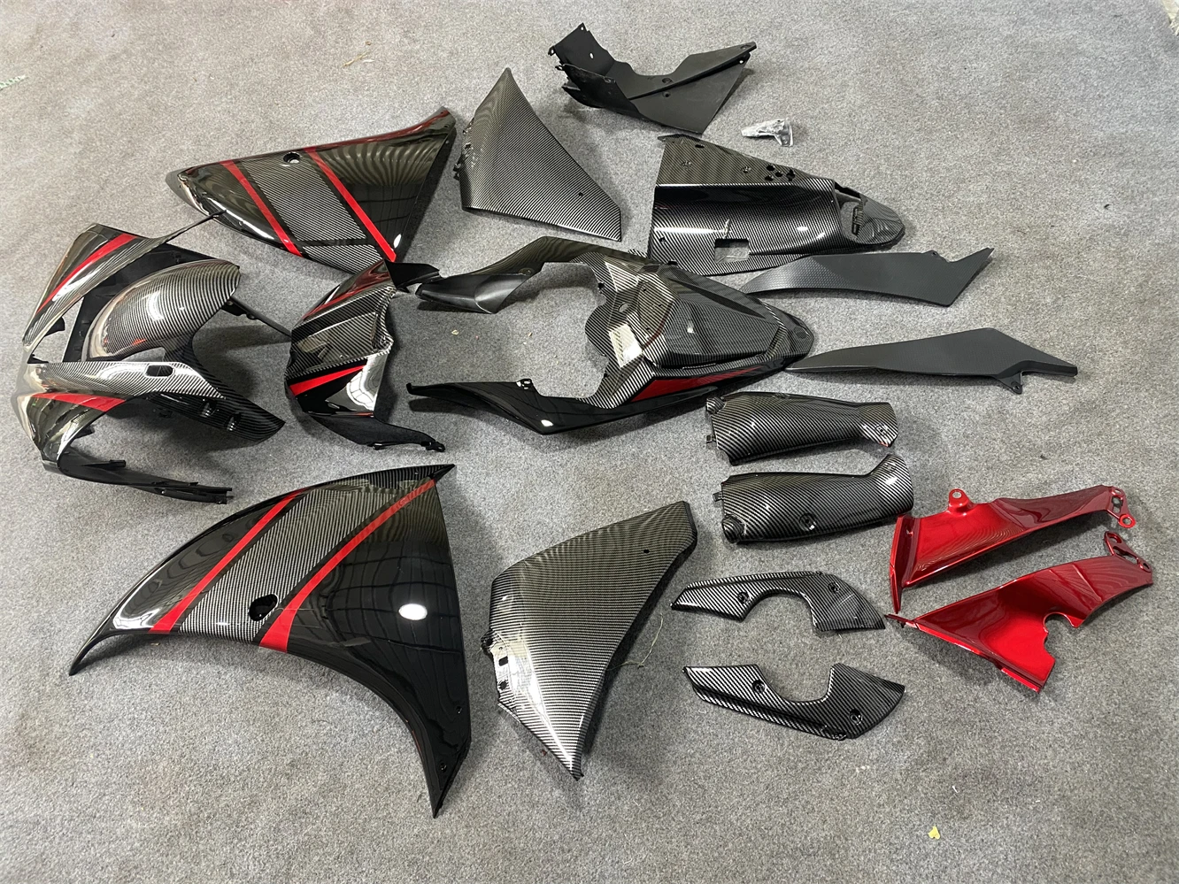 Motorcycle Fairings Kit Fit For Yzf R1 2009 2010 2011 2012 2013 2014 Bodywork Set High Quality ABS Injection Carbon fiber paint