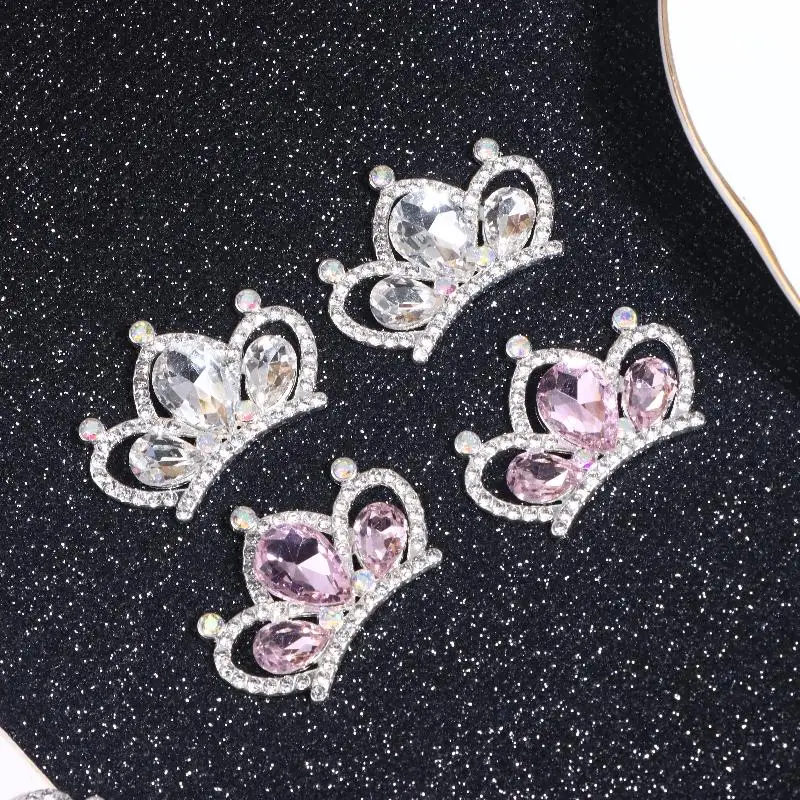 10 قطع من مشابك شعر على شكل تاج من حجر الراين - دبابيس شعر على شكل تاج الأميرة من سبيكة مع ترصيع فلاش، إكسسوارات شعر ذاتية الصنع للحفلات والصور