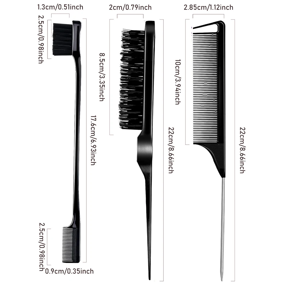 Kam Set Hair Styling Speciale Puntige Staart Slaan Tweekoppige Borstel Wenkbrauw Lange Kapper Make-Up Updo Kinderen Kapsalon Tools