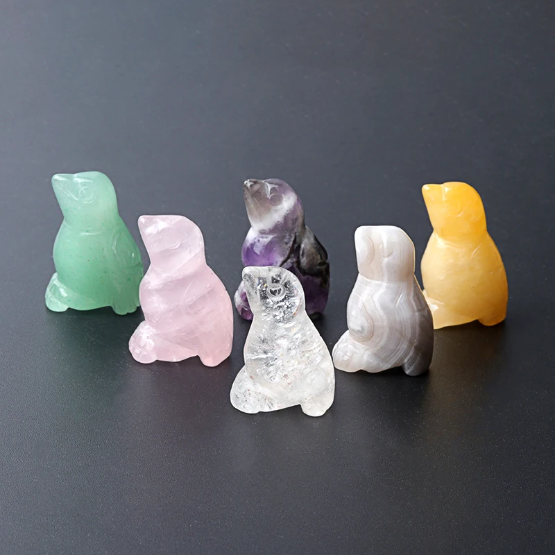 8PC Cute Birdie Natural Crystal Amethysts Jade Agate Gift for Her Souvenir Delightful Home Decor Reiki Stone Ornaments