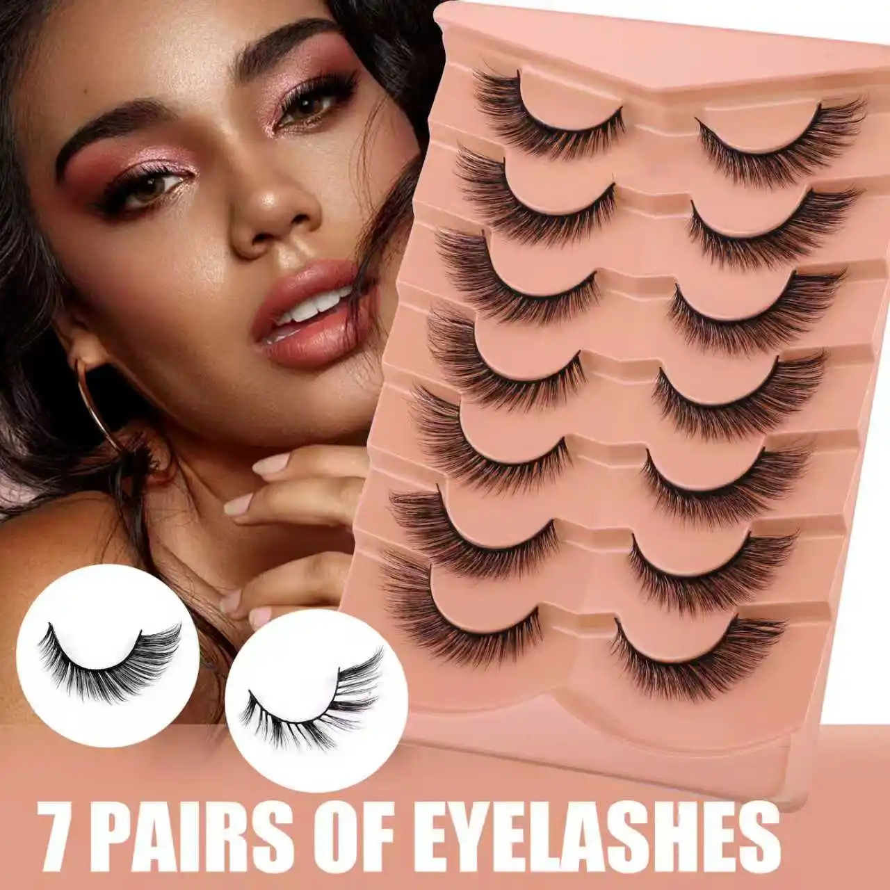 7 Pairs Cat Eye Las…