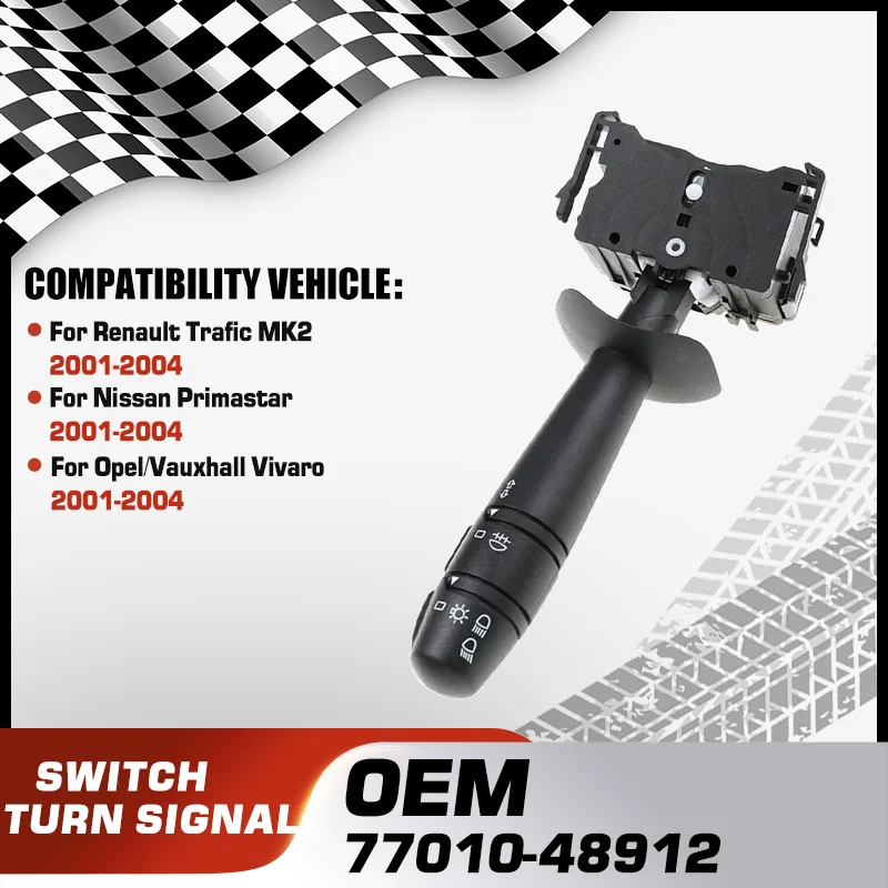 

Car Turn Signal Switch For Renault Trafic X83 MK2 Nissan Primastar Opel Vauxhall Vivaro 2001 2002 2003 2004 77010-48912 93160239