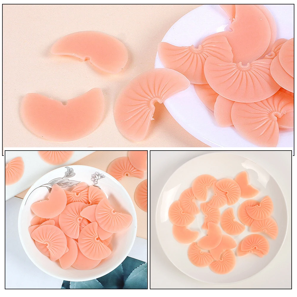 24 ชิ้นรุ่นเลียนแบบชิปช็อคโกแลตอาหารเทียมเค้กปลอมสีชมพูอุปกรณ์ประกอบฉากสําหรับแสดงขนม
