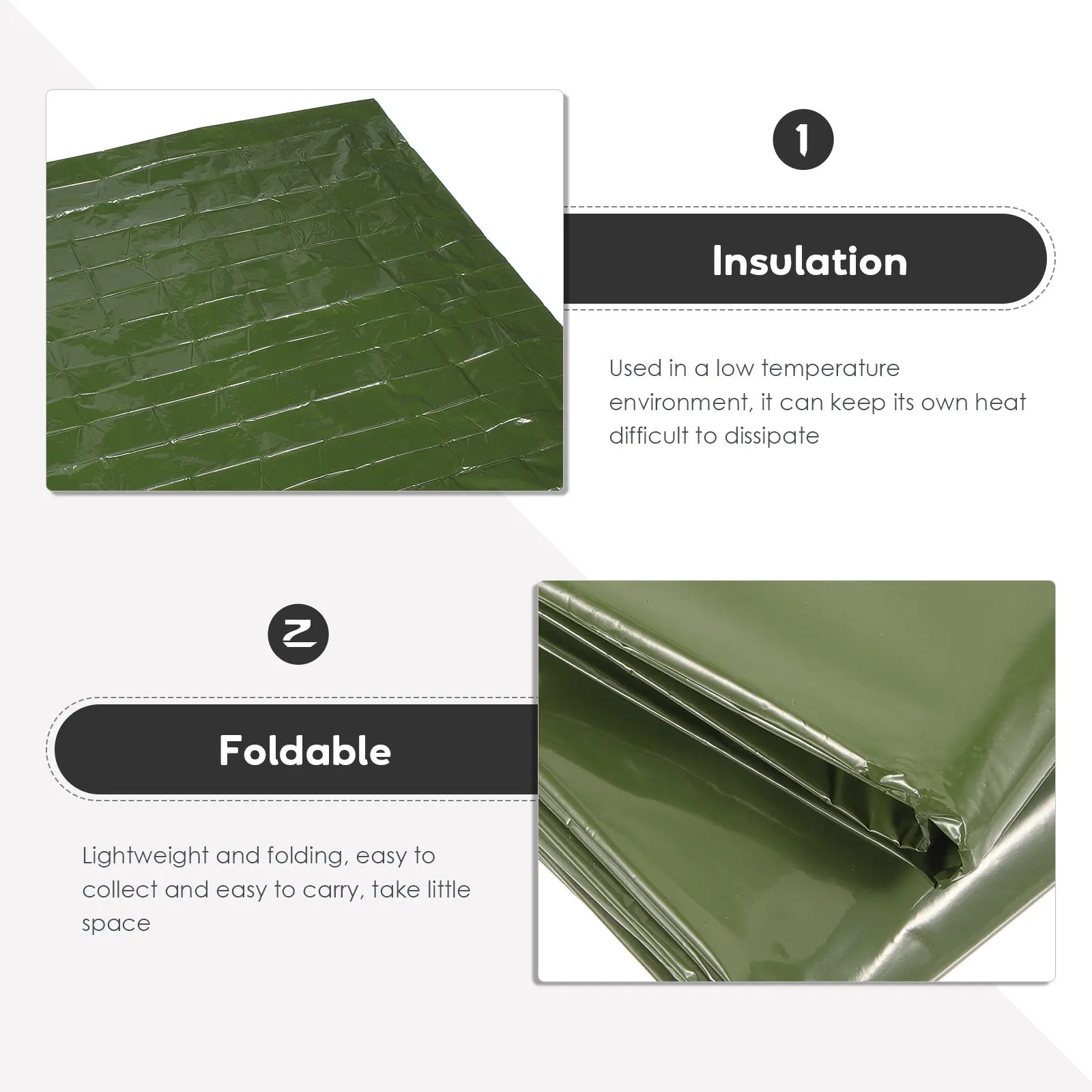 1Set Emergency Blanket Aluminum Foil Thermal Insulation Blanket Camping Survival Cold Weather Warmth Windproof First Aid Sheet