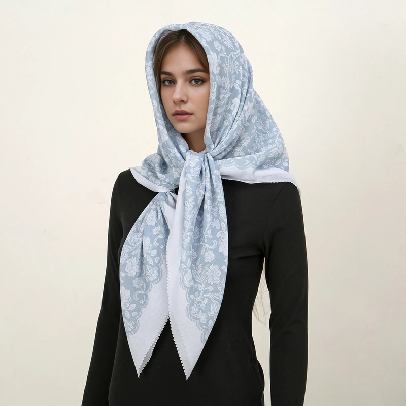 2024 Scarf 110x110cm Luxury Brand Designer Hair  print Handkerchief Hijab Shawl Women bandanna foulard muffler wrap