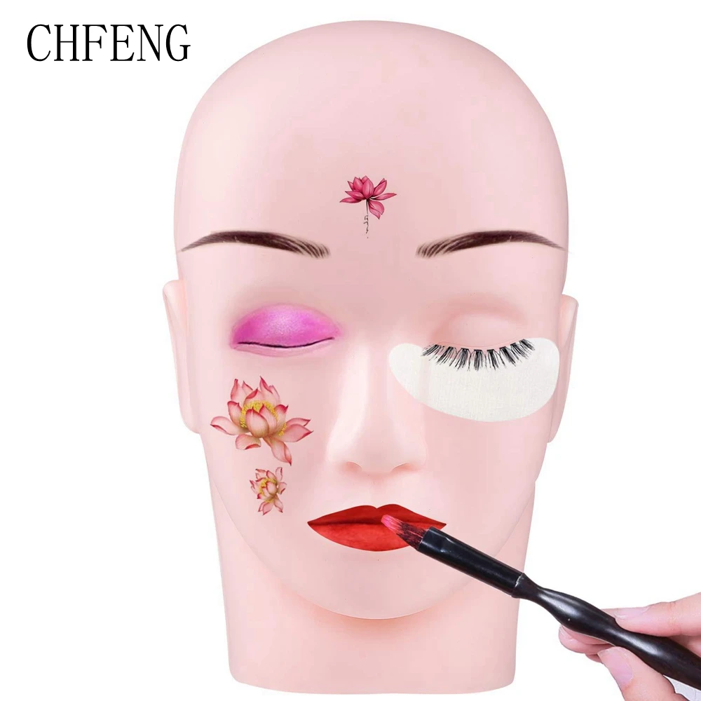 Professional Tattoo Silicone Microblading Practice Skin Head 3D Practice Skin Head Tattoo Face Mannequin Heads Makeup Practice