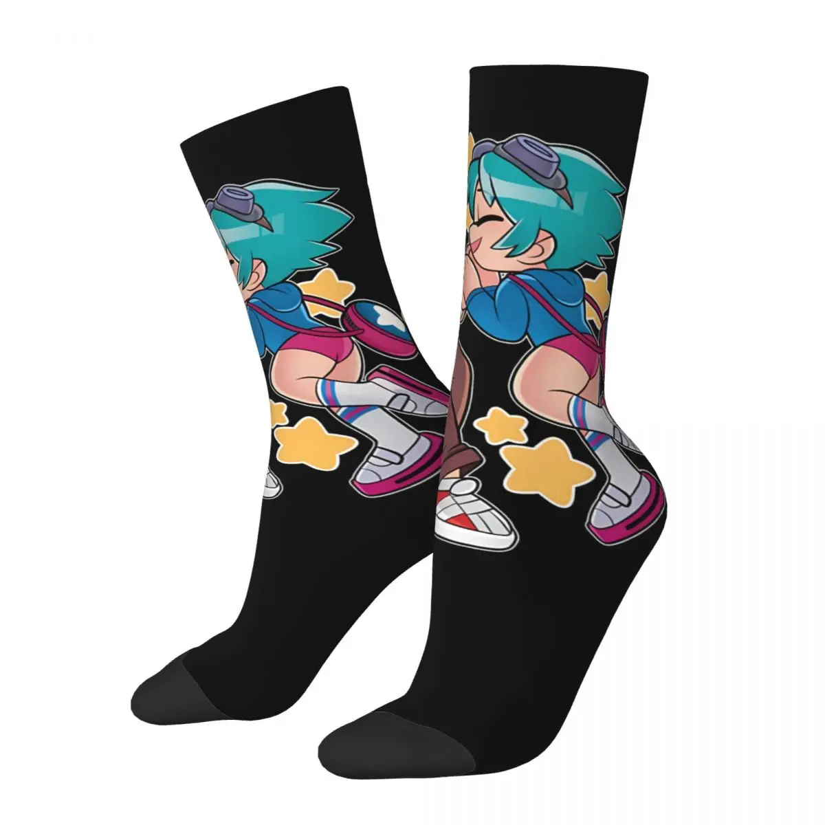 Funny Happy Men's compression Socks Killer Vintage Harajuku Scott Pilgrim And Ramona Hip Hop Novelty Pattern Crew Crazy Sock