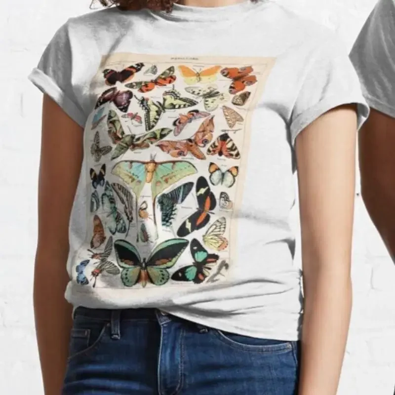 Vintage Papillons Butterflies Chart Millot 100 Premium Cotton T shirt