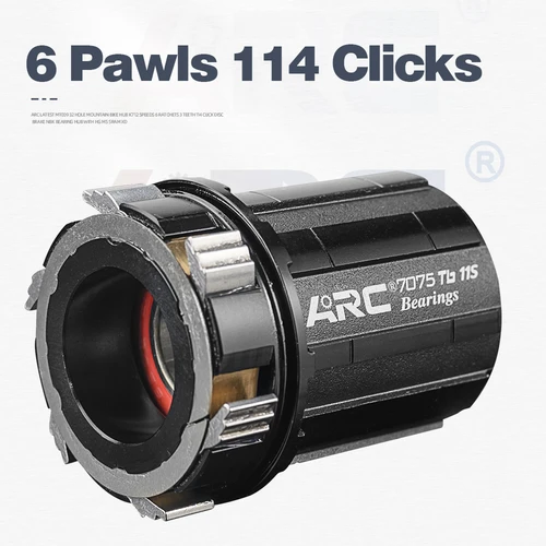 Imagen 2 del producto ARC MTB Hub 28H / 32H / 36H Micro Spline 12 velocidades freno de disco rodamiento Hub 6 trinquetes 114 clics HG 8 9 10 11 12V / MS / Sram XD 12V