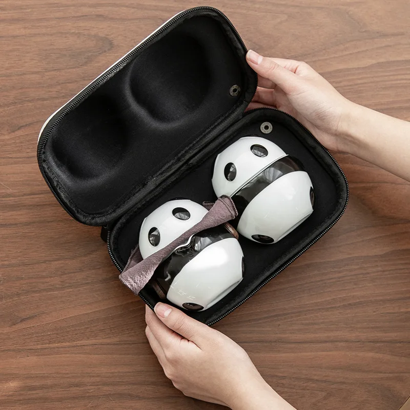 Ceramic Panda Teapots with 2 Cups A Tea Sets Portable Travel Office Chinese Tea Set Mini Carrying Bag Filter Tea Cup Fine Gift