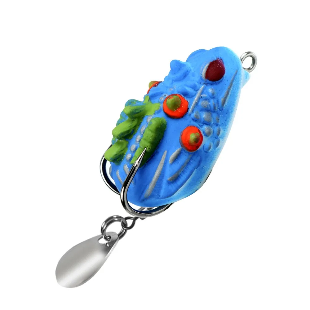 2pcs 2024 Spinner Sinking Rubber Frog Lure Lifelike Artificial Soft Fishing Lures 3.5cm/4.4g Portable Bass Bait Fishing