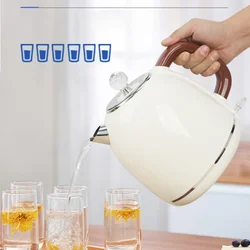 New Retro Double-layer Anti Scalding 1.8L Household Electric Kettle with 304 Stainless Steel Inner Liner Automatic Power-off
